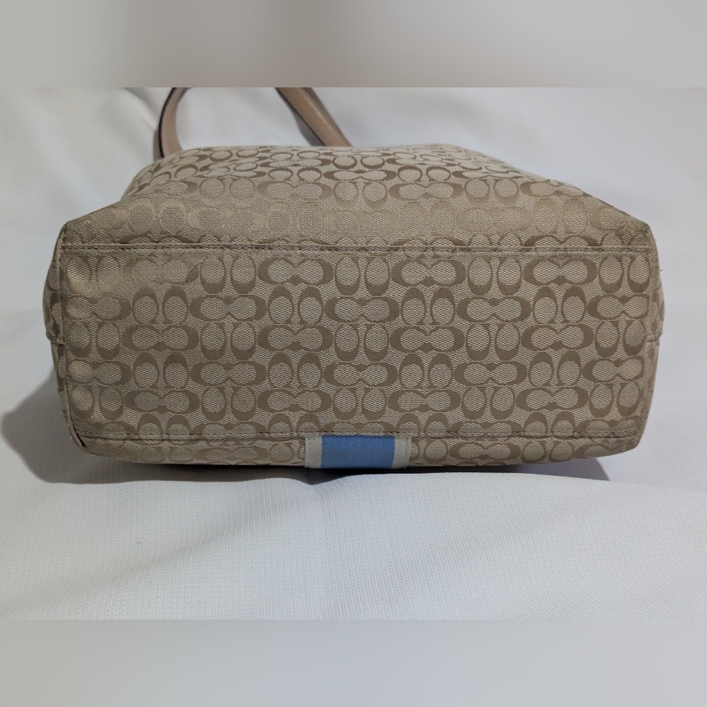Coach Signature Stripe Vintage Tote/ Shoulder Bag - Picture 3 of 15
